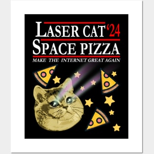 Laser Cat and Space Pizza in 2024 Posters and Art